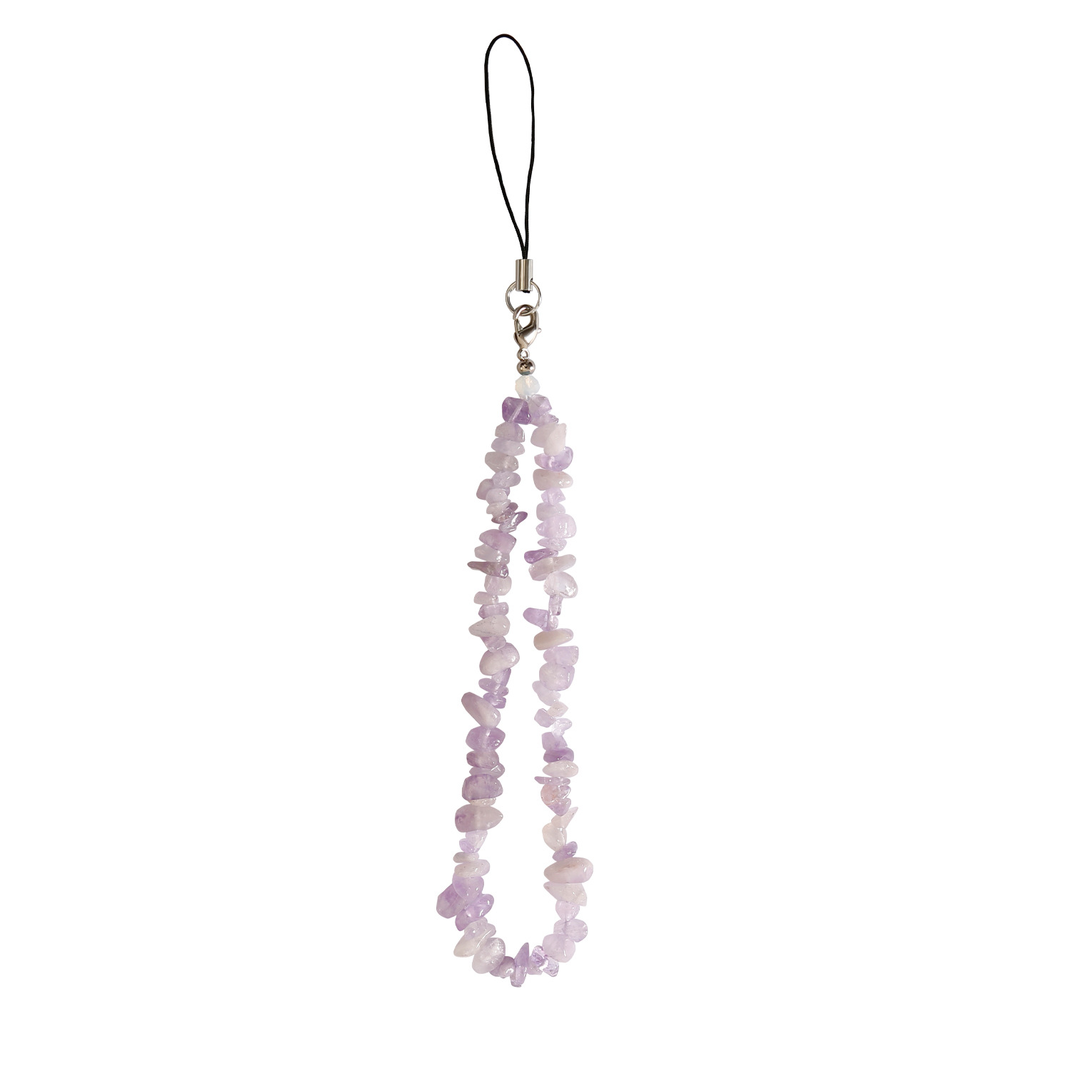 Natural Crystal Phone Lanyard Stone DIY Pink Crushed Stone Phone Case Portable Chain