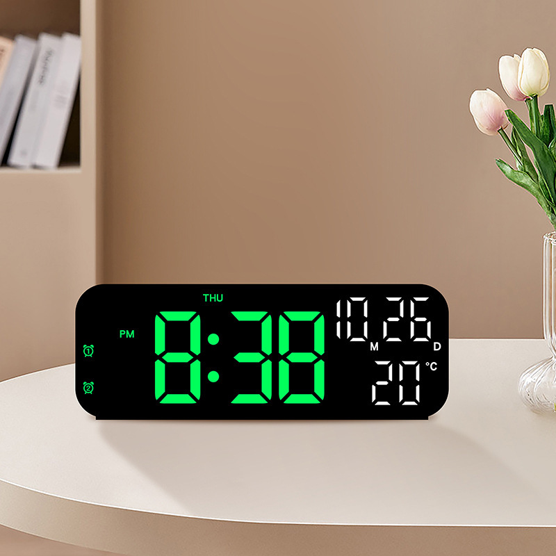 New Electronic Clock Simple Alarm Clock Multifunctional LED Clock Multiple Alarm Groups 9 Inch Clock 2802