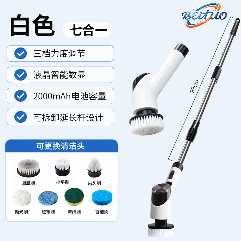 PS-802清洁刷7合一（白色） · 英文