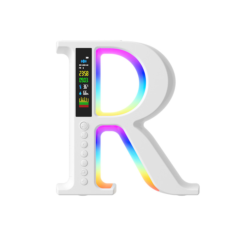 Big R wireless charging Bluetooth sound portable radio atmosphere light Bluetooth speaker decoration alarm clock multifunctional
