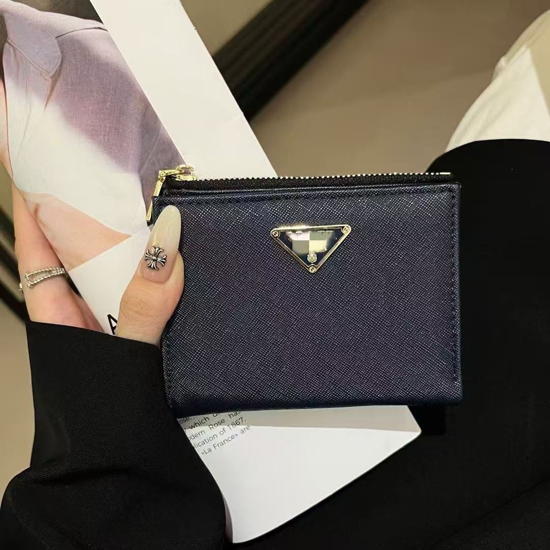 Brand luxury coin purse women small card case multi-card slot cross grain coin purse