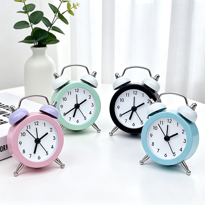 Mini Metal Alarm Clock Cute Novelty 5cm Handle Clock Can Add Logo Alarm Clock