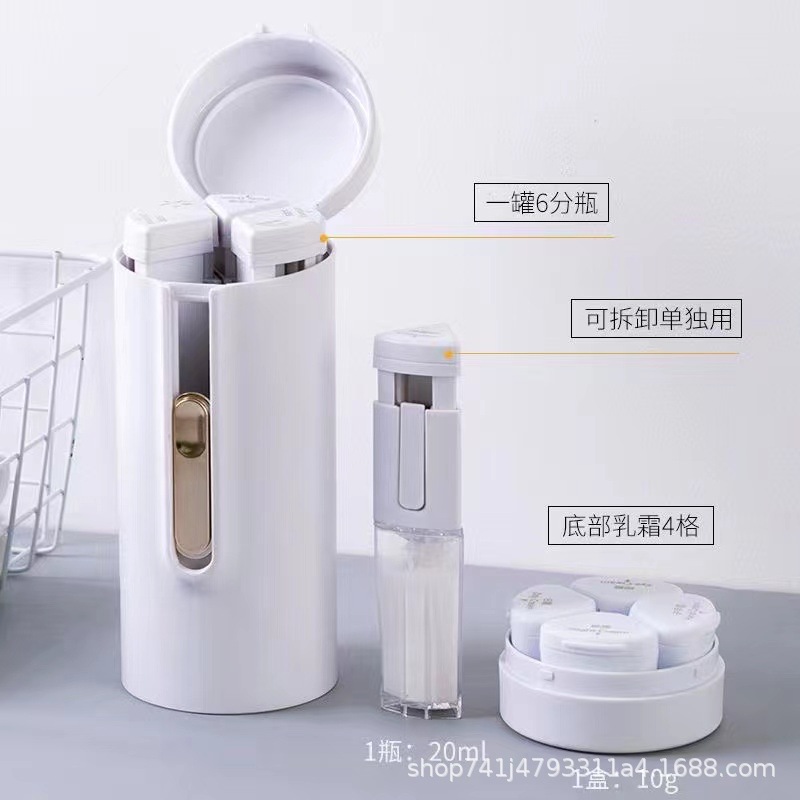 Lotion dispenser bottle rotating lotion dispenser box cosmetic storage grid travel portable dispenser bottle