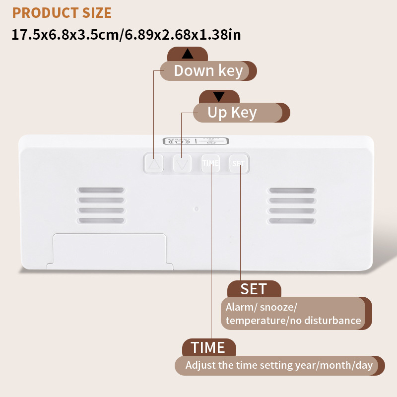 Electronic clock LED large screen display battery plug-in dual use