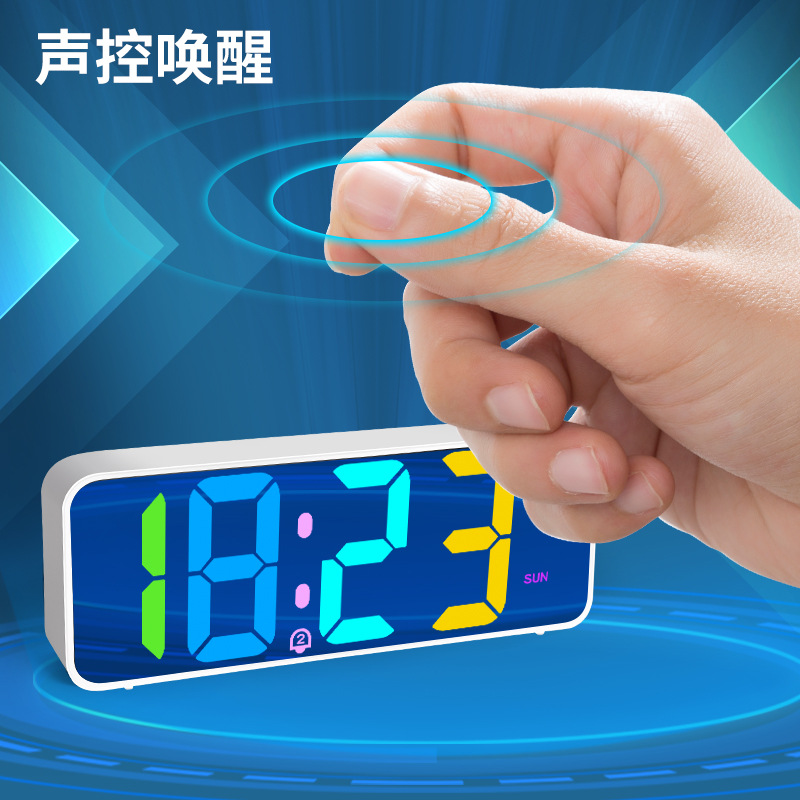 Touch minimalist LED mirror luminous electronic clock student dedicated led digital clock electronic alarm clock