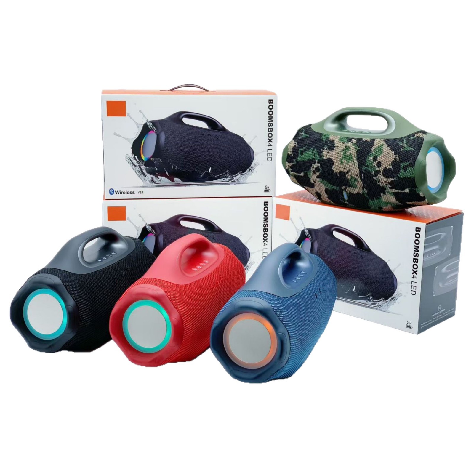New Big God of War 4 Heavy Bass Boombox 4 LED Generation Wireless Bluetooth Speaker Outdoor Sports Bluetooth Speaker