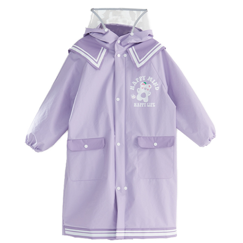 Children Raincoat Kindergarten Boys Girls School with Backpack Position Anti