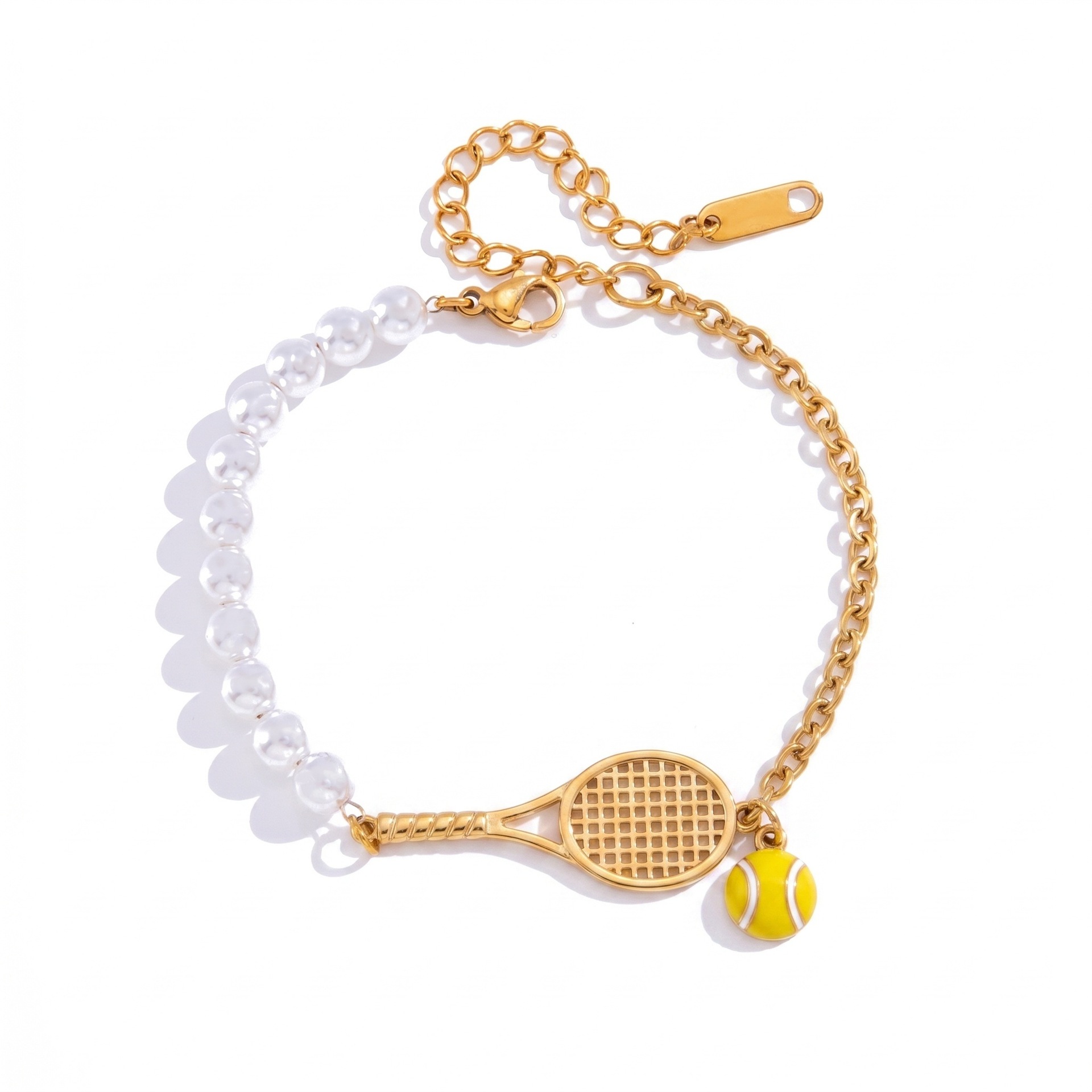 New sports series rhinestone star racket bracelet simple daily niche accessory