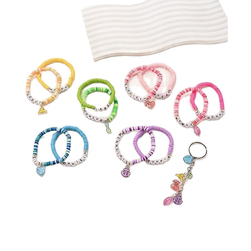 Concert Fan Peripheral Inspiration Friendship Polymer Clay Bracelet Shell Infinite Key Guardian Shield Keychain Accessory