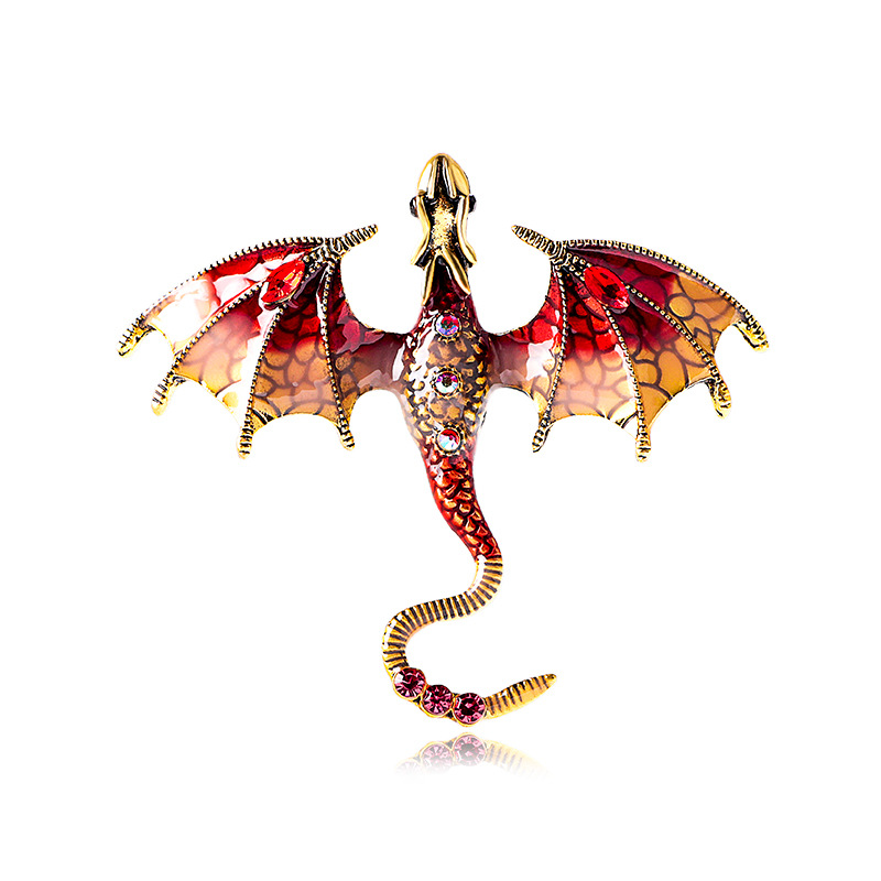 Oil Drip Cartoon Flying Dragon Brooch Men's Suit Coat Accessory Pin Jewelry New