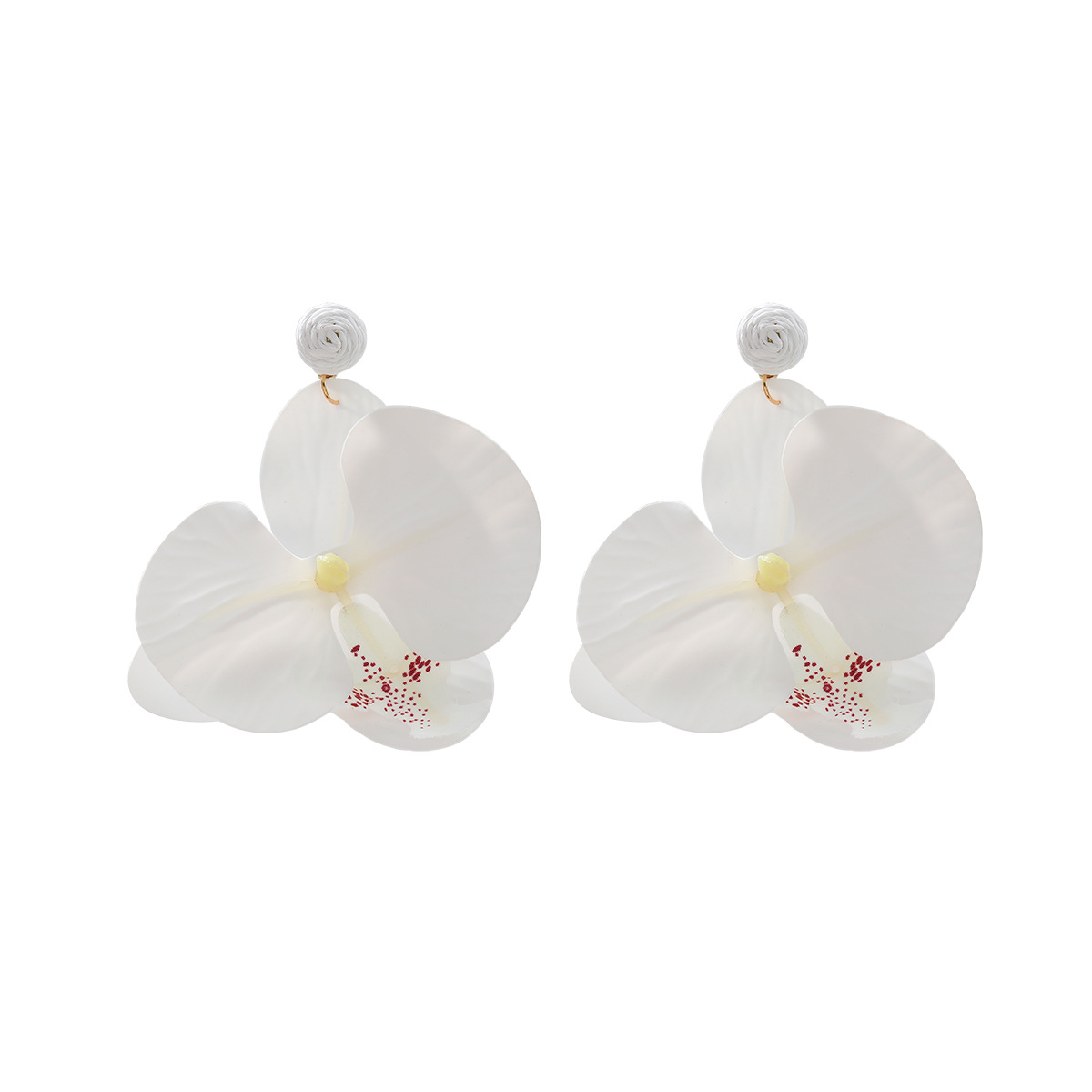 Exaggerated big brand ocean beach style butterfly flower multi-layer petal earrings for women