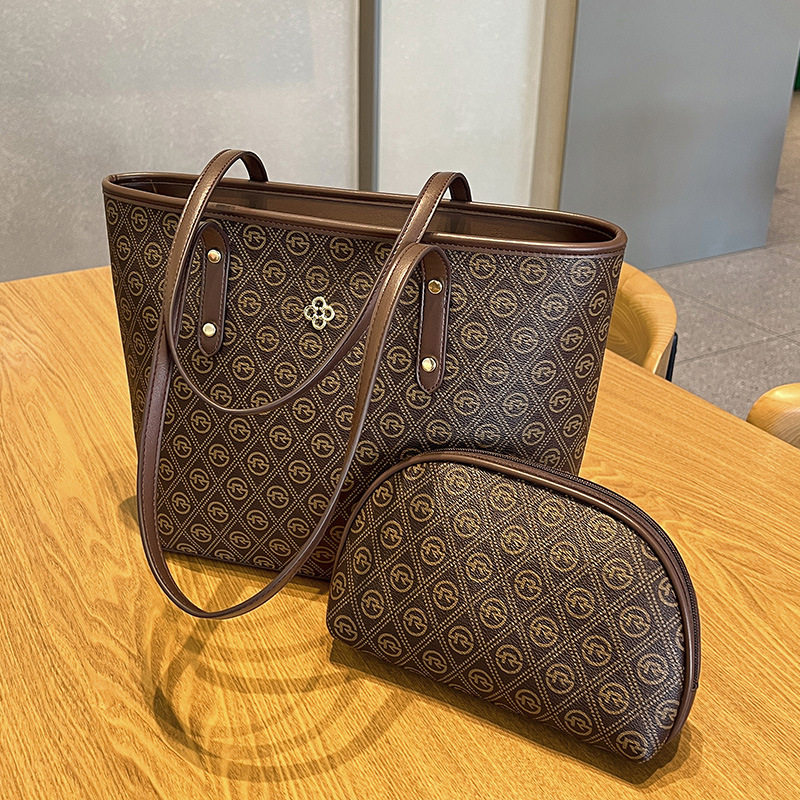 Women's bag 2026 new women's bag commuting large capacity tote bag print single shoulder bag