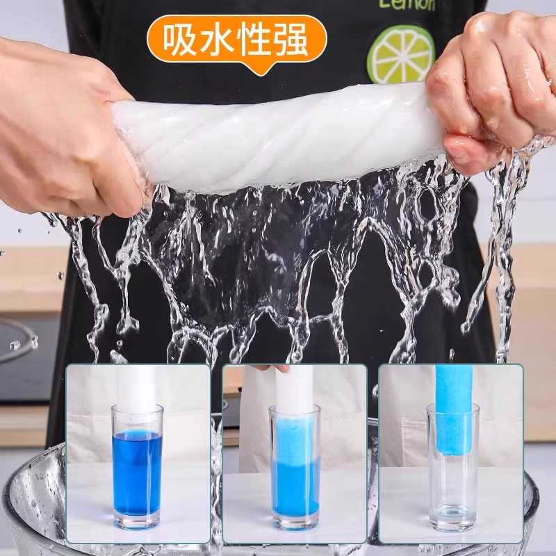 Bamboo fiber weekly disposable cloth, enlarged, thickened, dry and wet use, kitchen de-oiling dish towel, lazy cleaning cloth