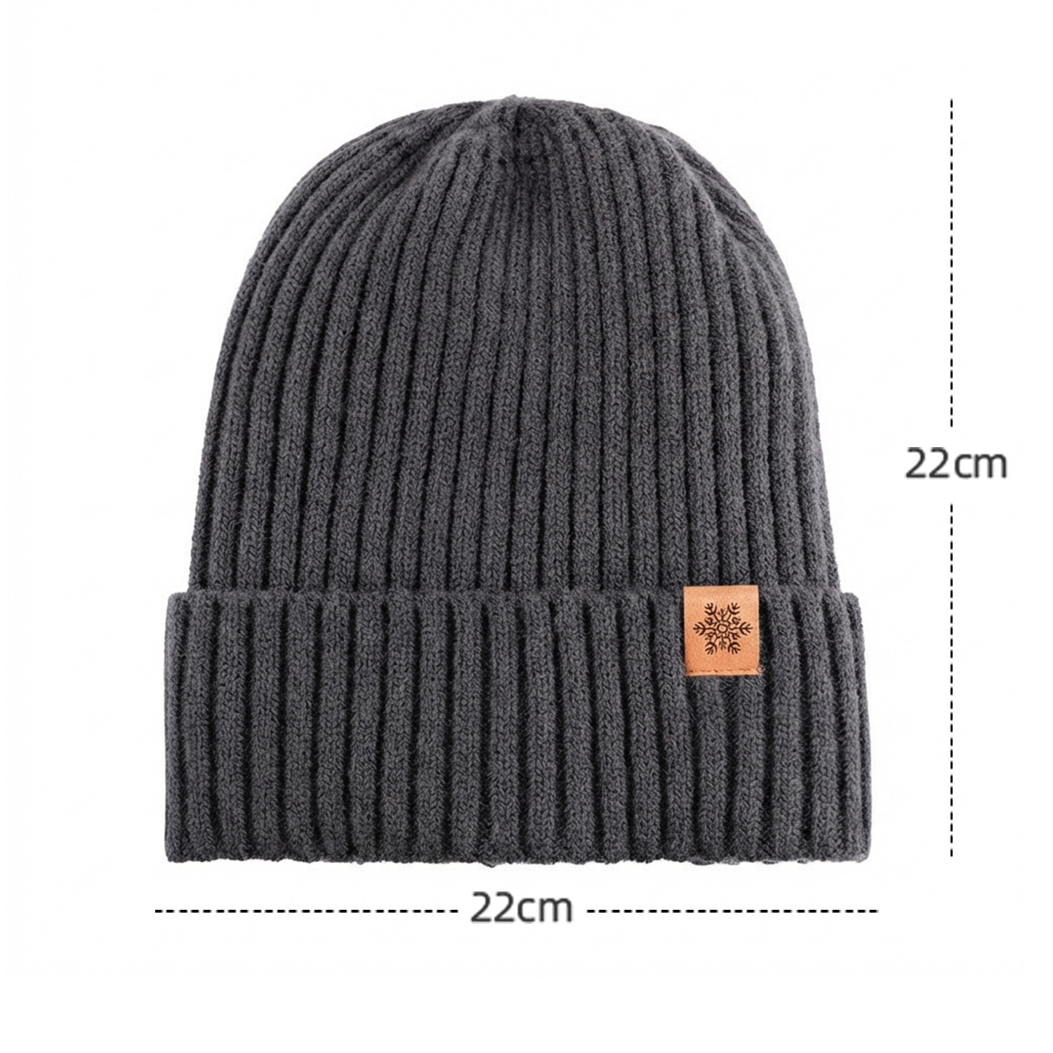 Knitted Hat Autumn Winter Men's Double-Layer Fleece-Lined Thick Wool Hat Warm Outdoor Cold-Proof Beanie