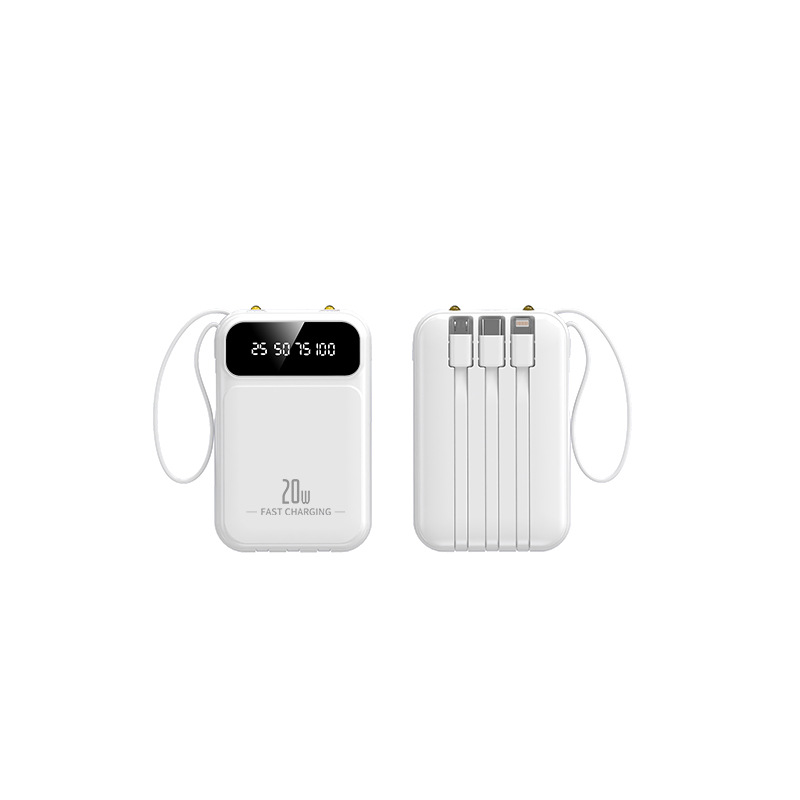 【LGD】3C Certified Mini Power Bank Four Cables 20000mAh Small Portable Mobile Power DX250