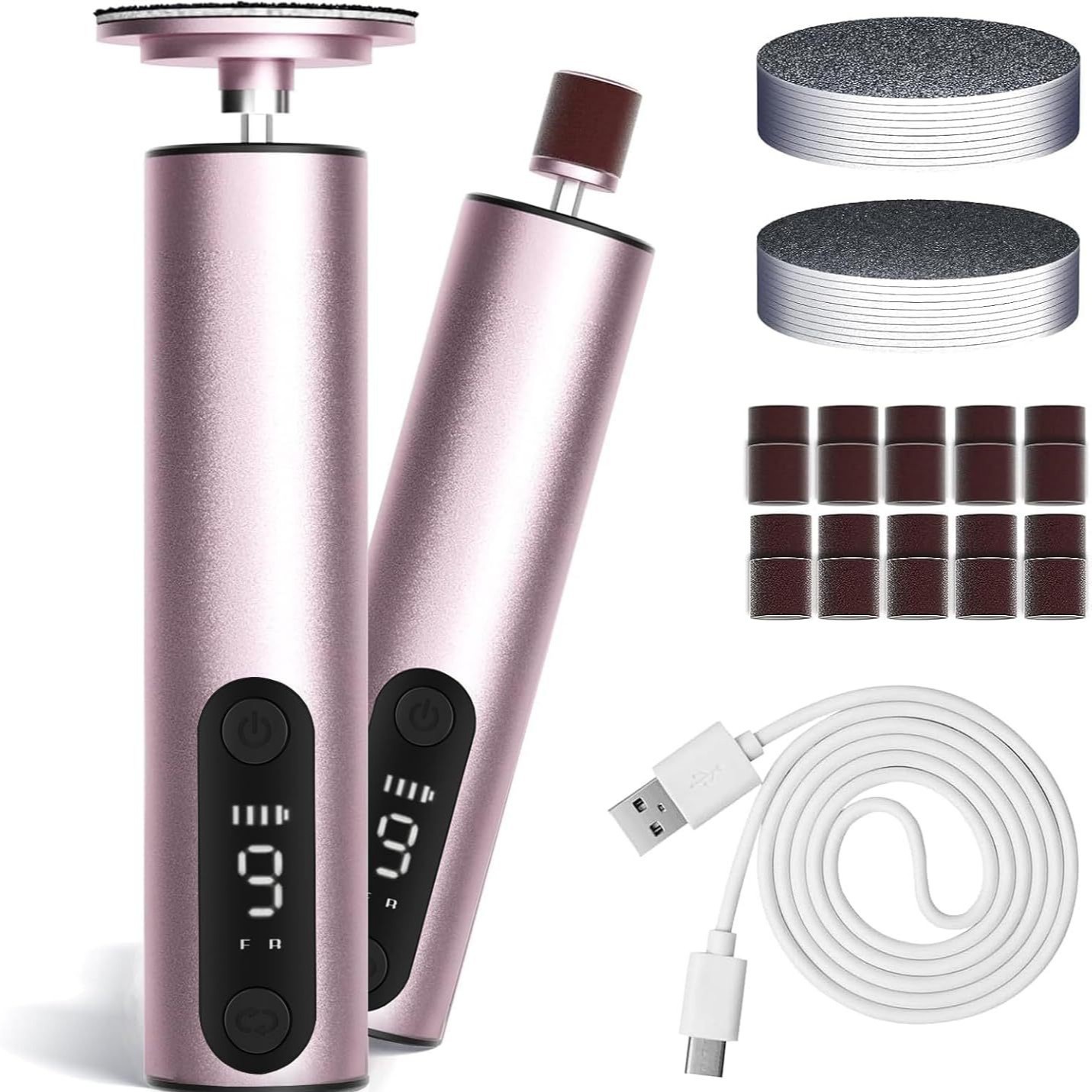 Electric Foot File Private Mold, New 2-in-1 Rechargeable with LED Display, Electric Callus Remover