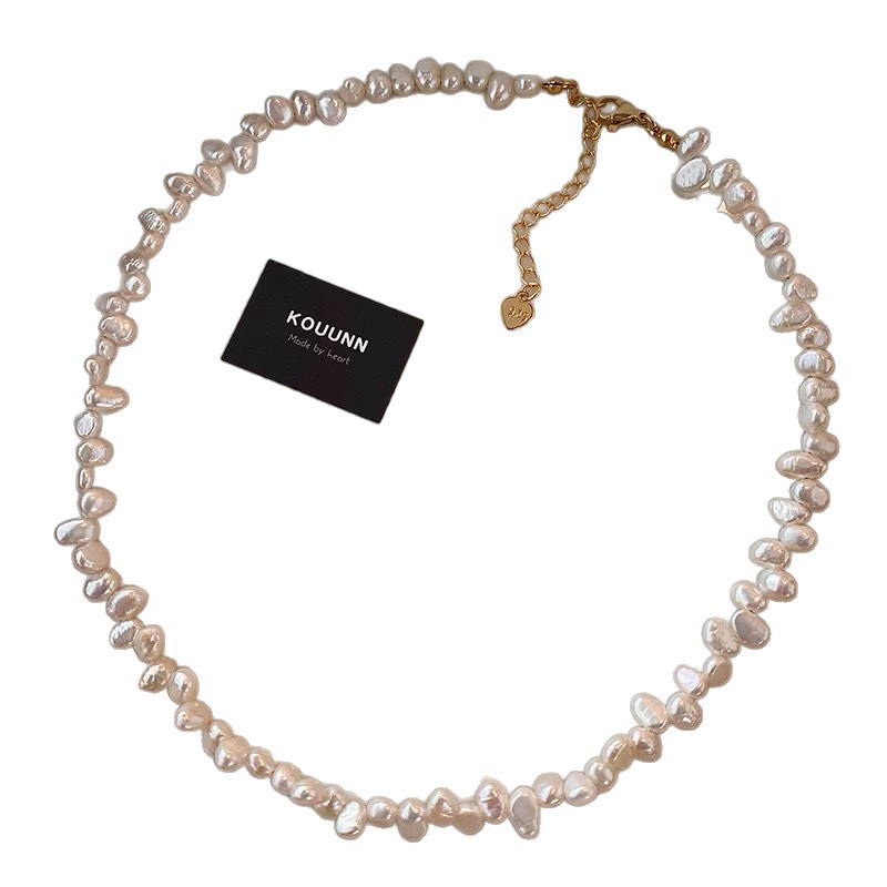 Irregular Baroque Natural Freshwater Pearl Necklace Women Short Sense Collarbone Chain