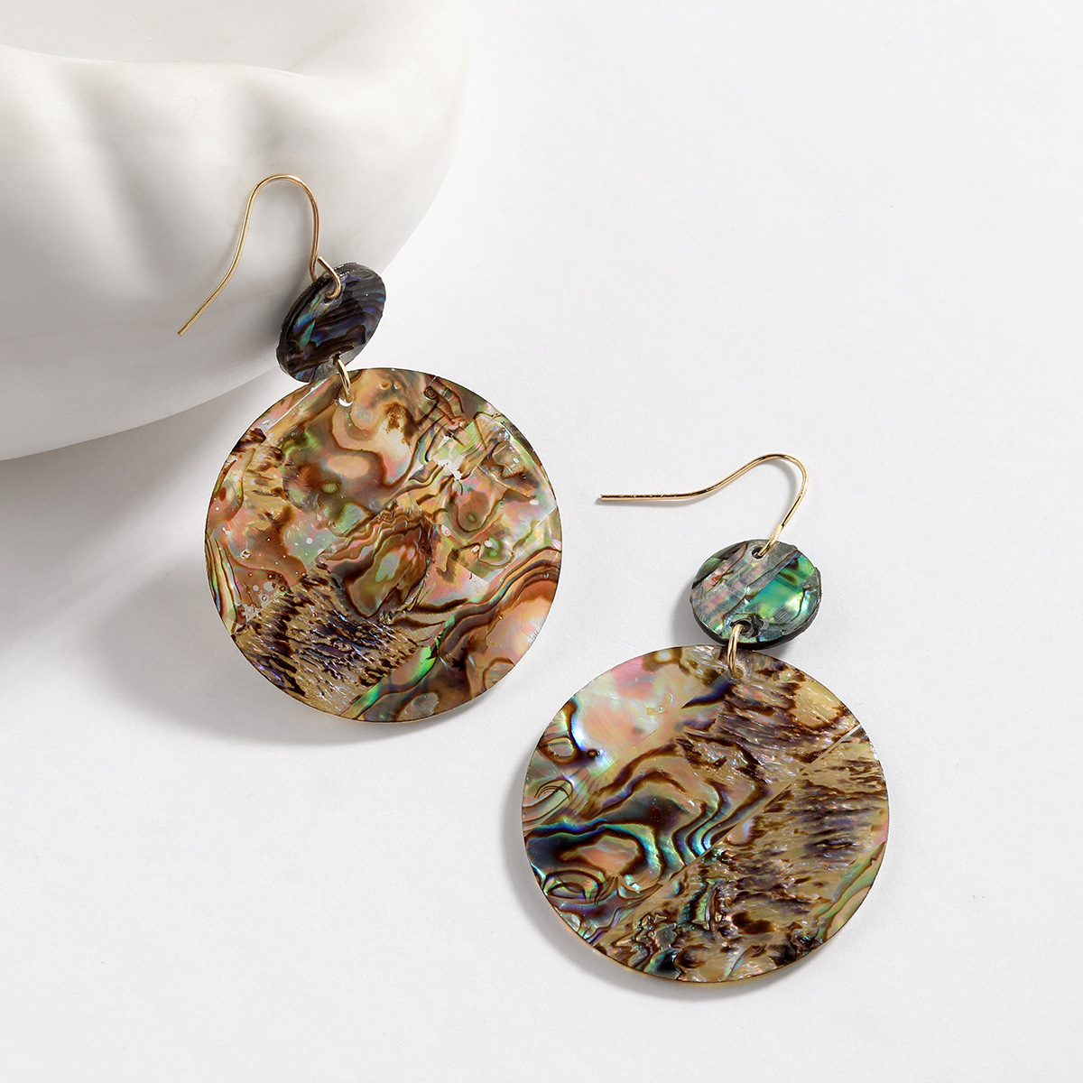 Colorful Abalone Shell Drop Earrings Natural Shell Earrings Island Style Earrings