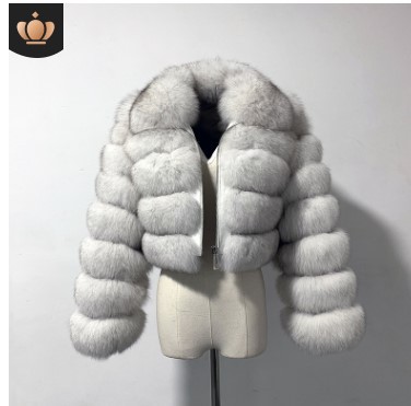 Faux fur jacket short lapel imitation fox fur long sleeve spliced women's