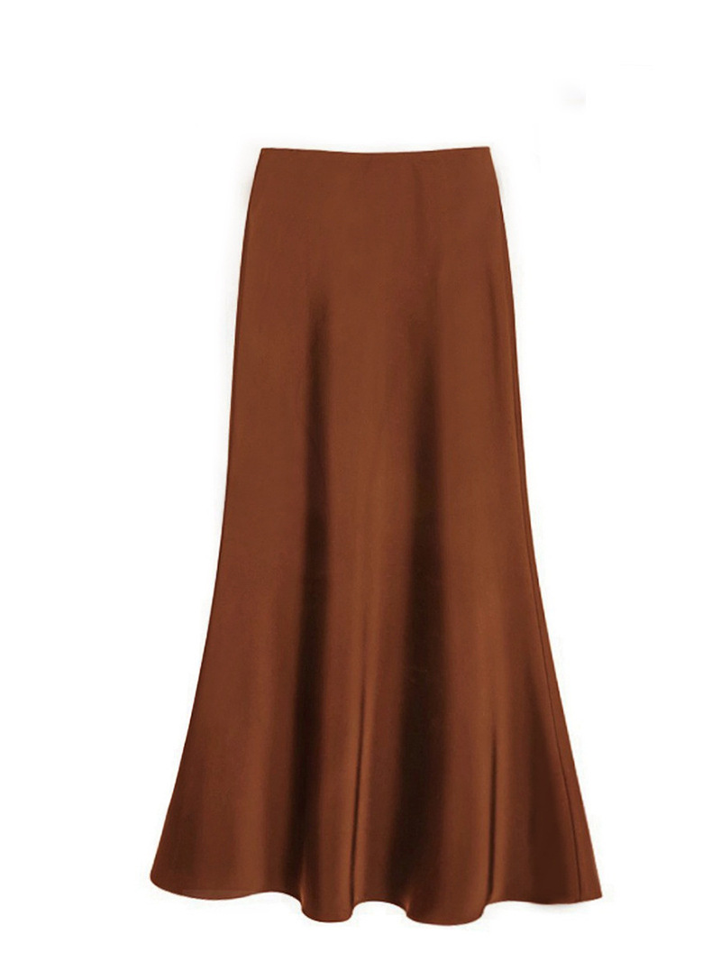 Elastic satin skirt women spring and summer high waist hip-hugging skirt fishtail skirt long skirt A-line skirt