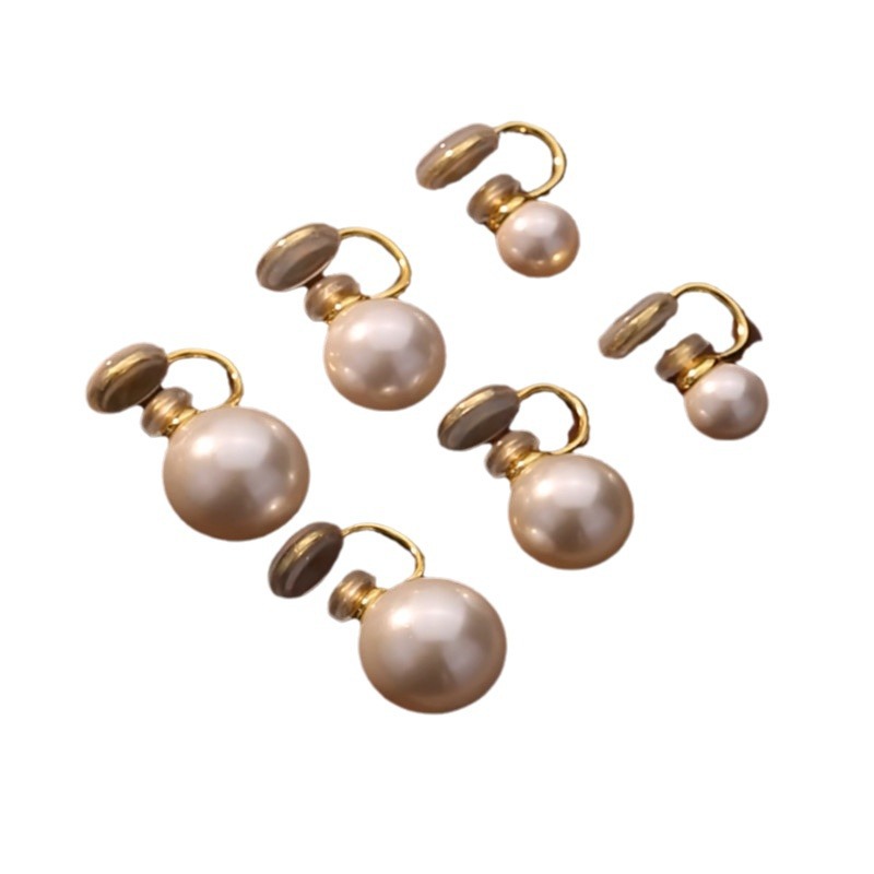 Pearl ear accessories for women ear bone clip no ear holes niche large pearl double-sided earrings ear clip exclusive supply