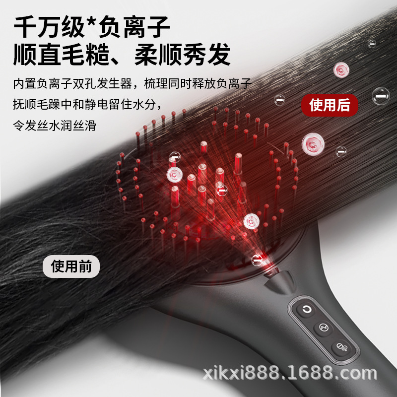 Red Light EMS Electric Massage Comb Head Massage Instrument Hair Growth Liquid Scalp Applicator Import Conduction Comb