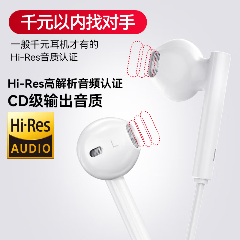 Honor Original Wired Earphones AM33R Semi-in-ear Type-C Interface Wired Earphones Tablet Computer Digital Audio