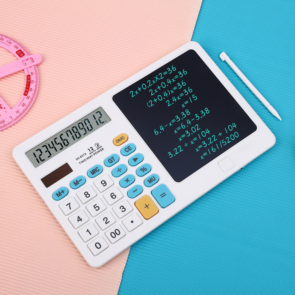 Writing Pad Calculator for Office Accounting Students Special Dual Power Two-in-One Writing Computer