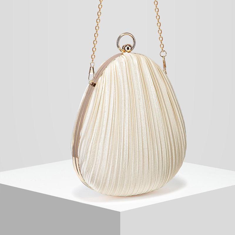 New Women's Satin Pleated Evening Bag Wedding Bag Banquet Bag Handbag Evening Bag