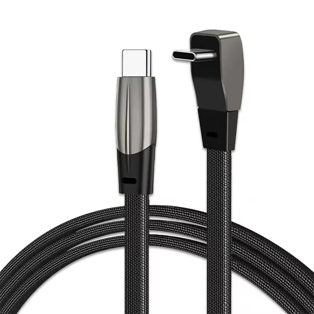 For Tesla Model 3/Y Car 60W Angled Type-C to C Fast Charging Data Cable PD27W Charging Cable