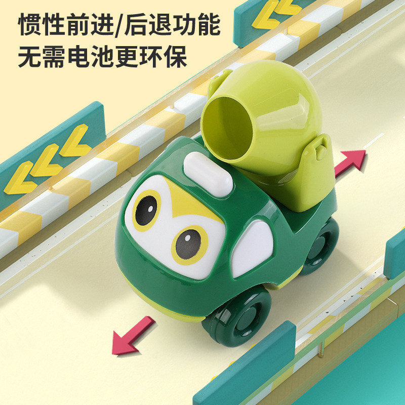 Cute Engineering Vehicle Car Cartoon Inertia Pull-Back Car Toy Children's Baby Kindergarten Gift Street Stall Wholesale