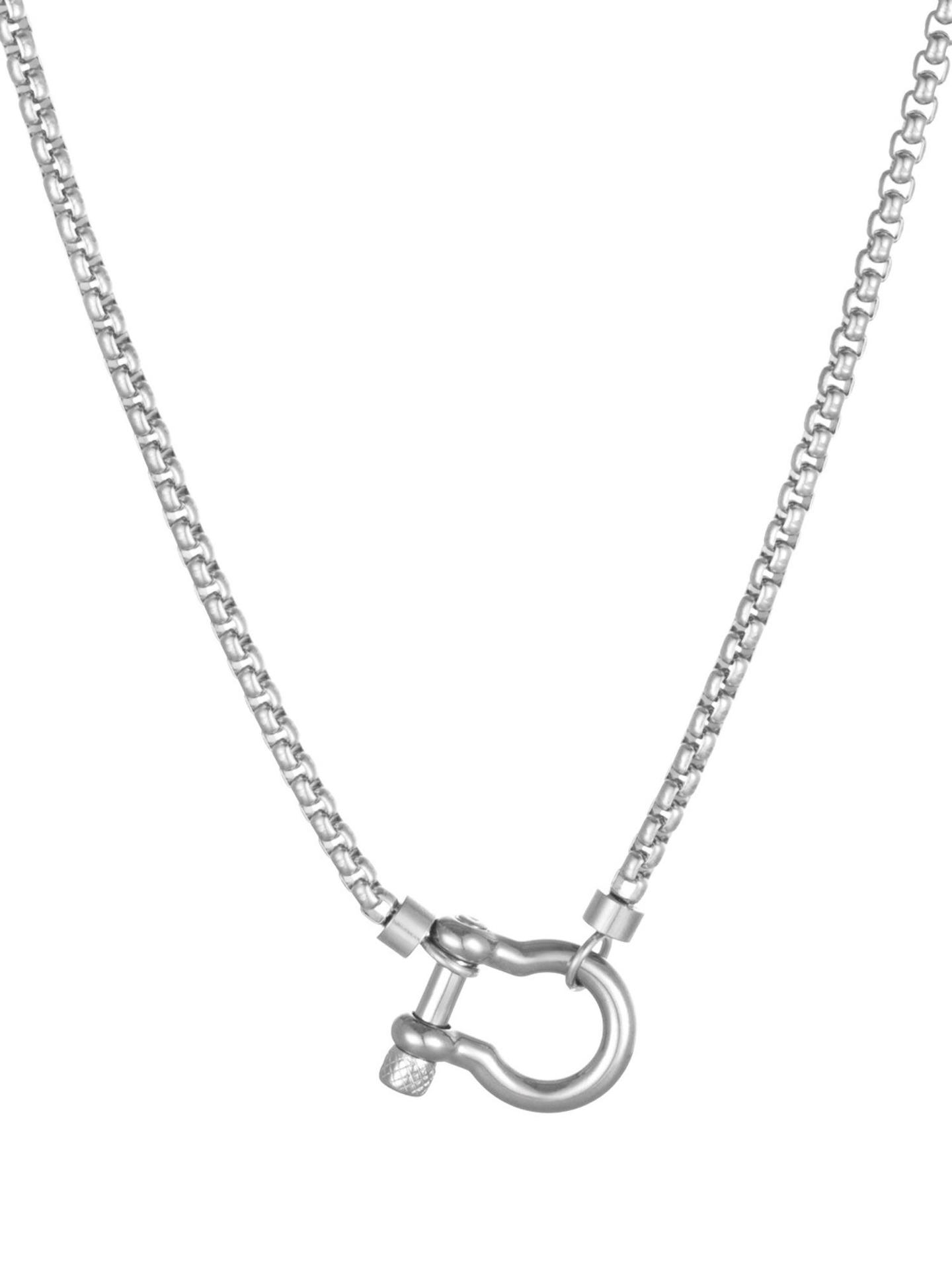 New style carabiner necklace 18K gold-plated stainless steel box chain necklace for couples men and women