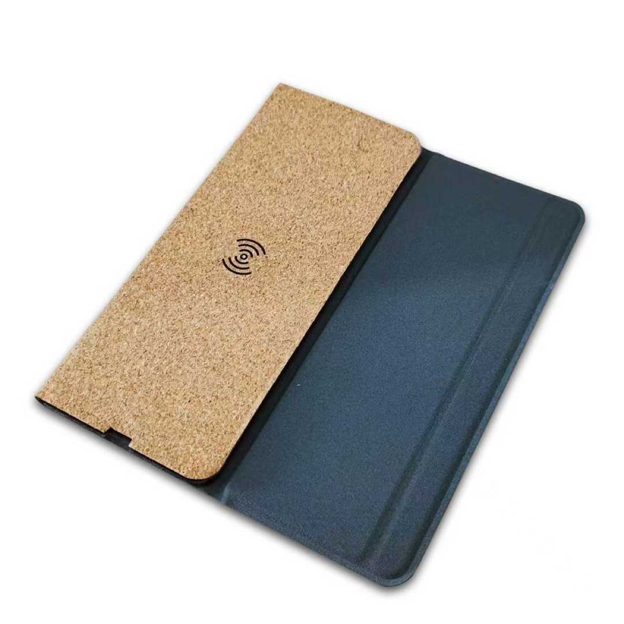 Foldable 15W wireless charger mouse pad desktop cork wood wireless fast charging leather mouse pad wireless charger