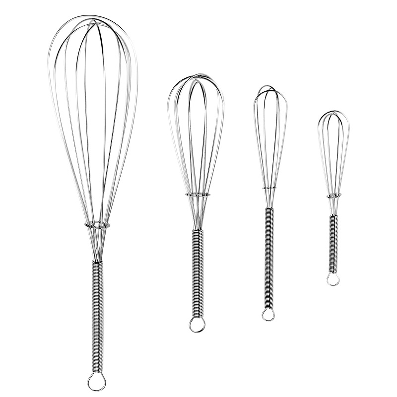 430 Stainless Steel Mini Spring Handle Manual Egg Beater Small Egg Whisk Cream Whipper