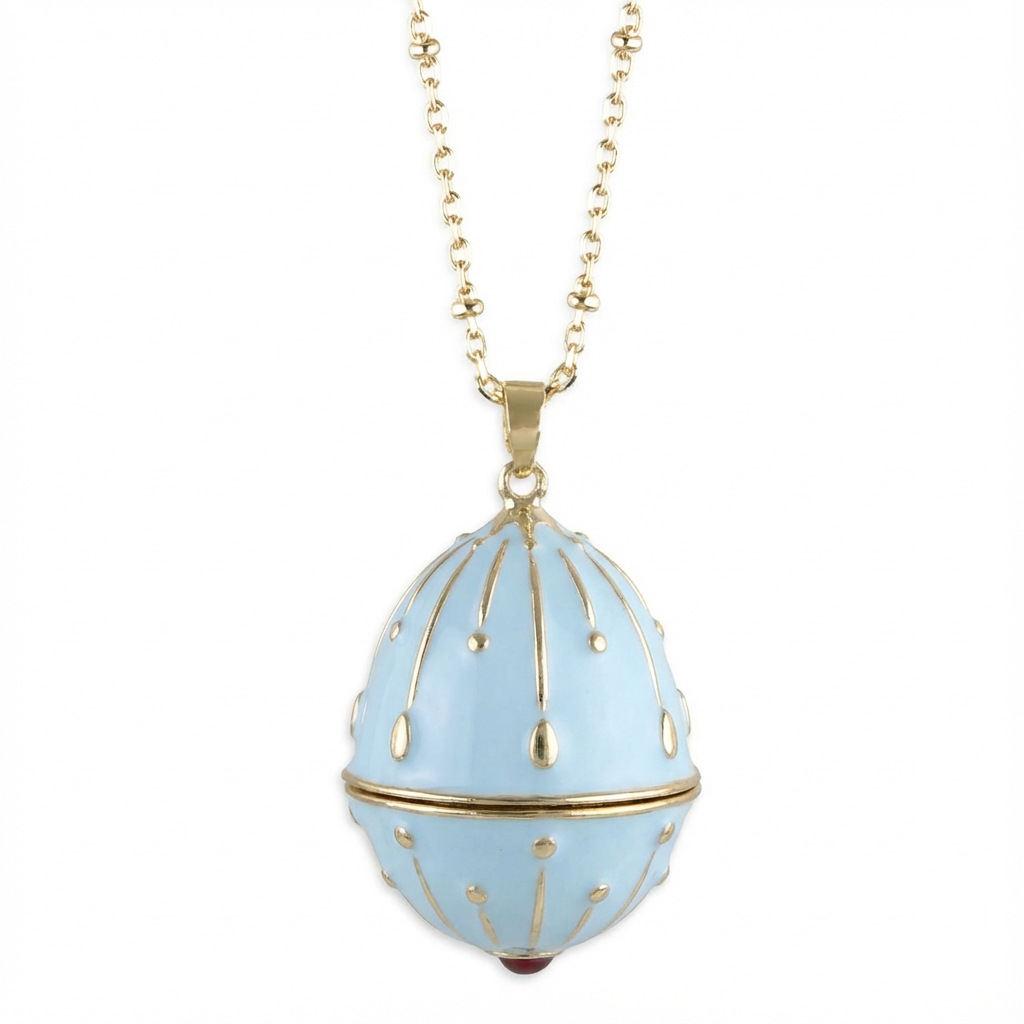 New December round box openable flower exquisite design popular compact necklace copper-plated gold
