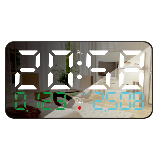 New formaldehyde detection clock two-in-one air quality monitoring electronic clock TVOC temperature and humidity alarm clock