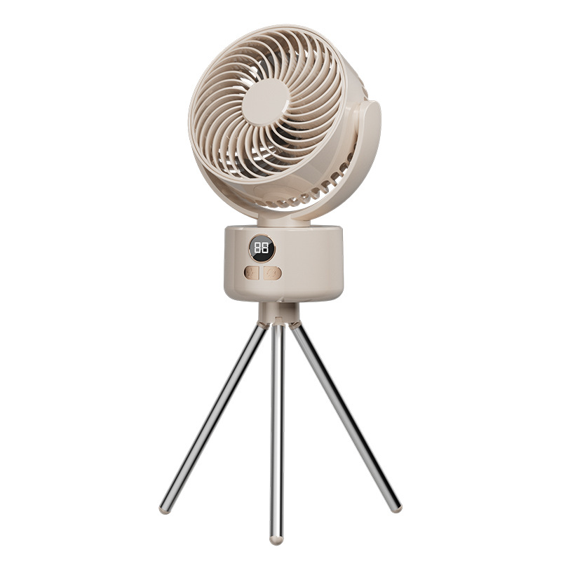 2025 Camping Fan Outdoor Desktop Circulating High Wind Power Home USB Digital Display Dual Use Tripod Fan