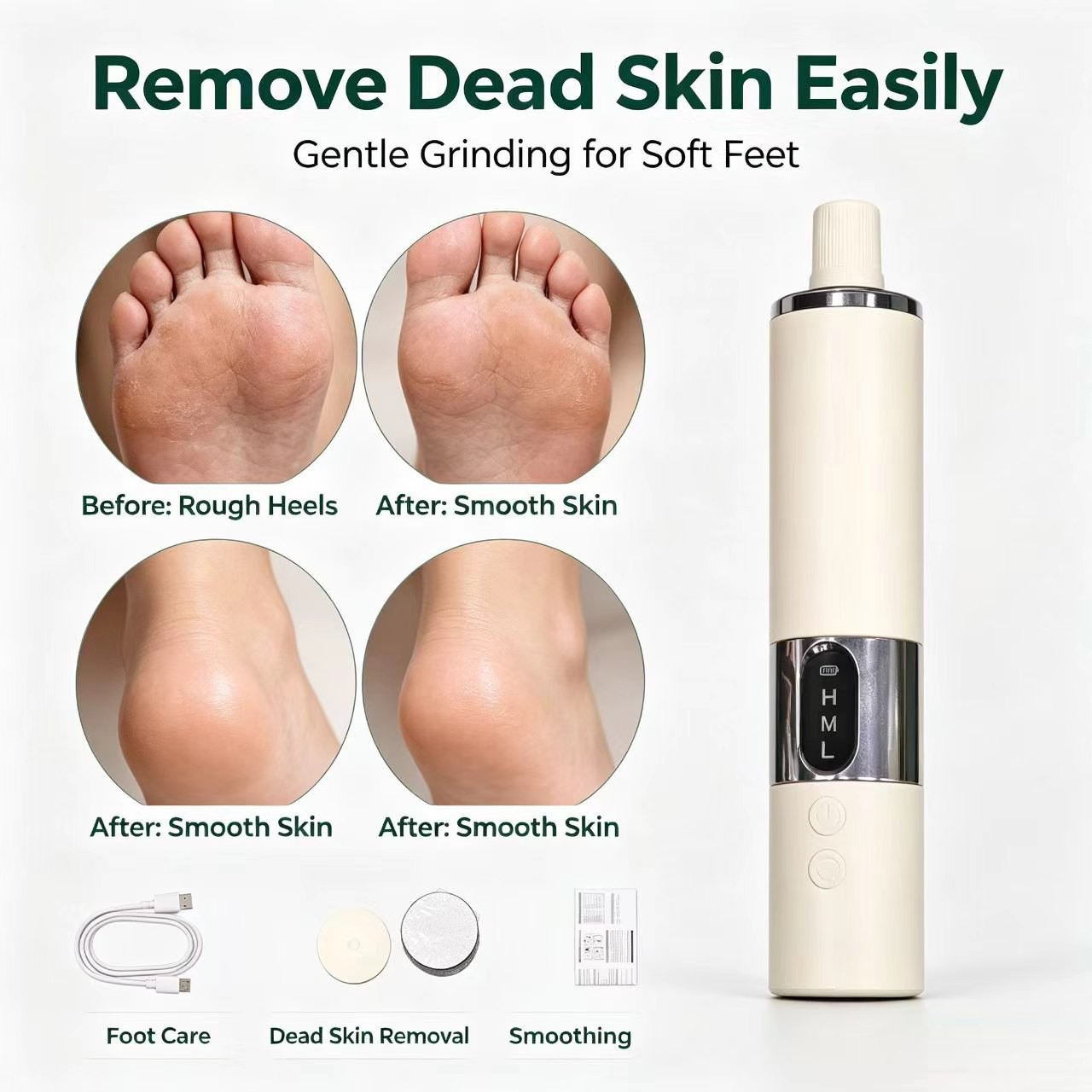 New electric foot grinder repair foot skin remove dead skin device household rechargeable 2-in-1 nail file foot repair device