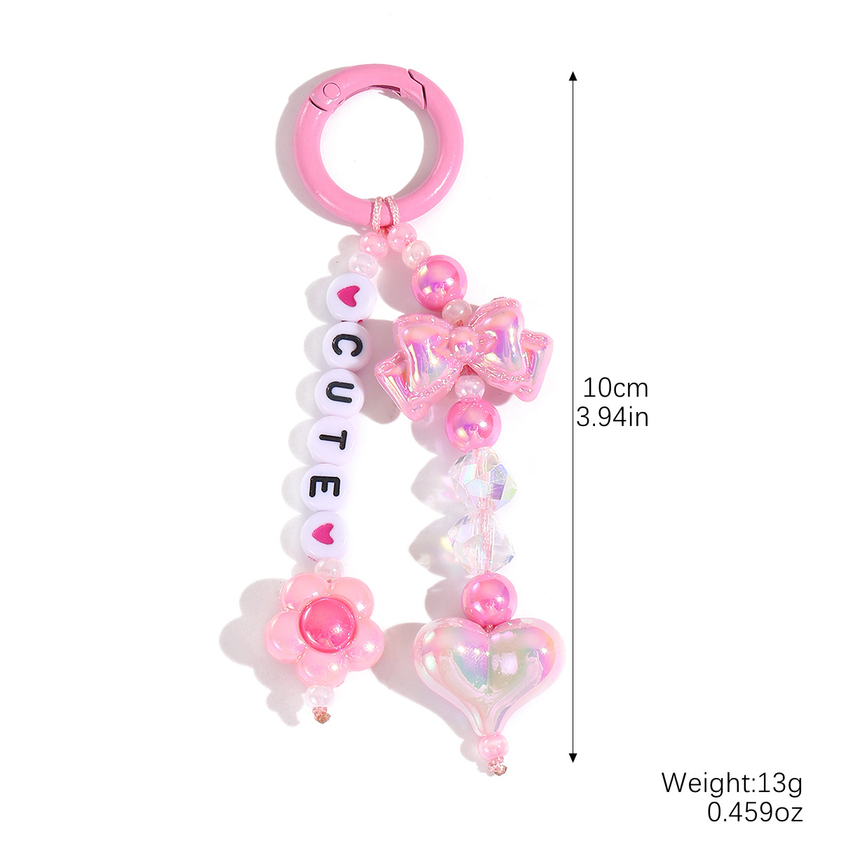 Letter keychain bead pendant small accessory phone bag pendant woven bow keychain