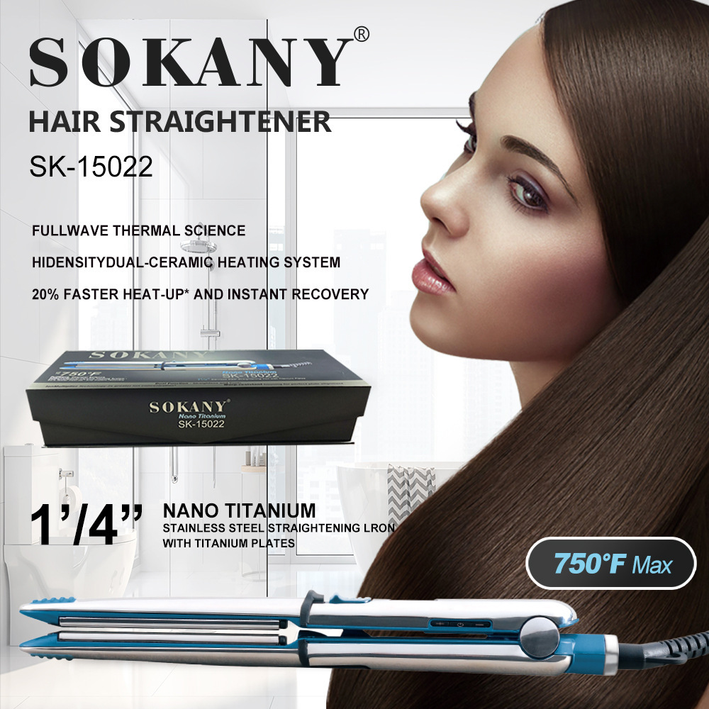 Special SOKANY Electric Hair Straightener Flat Iron Ceramic Non-Damaging Hair Bangs Straightening Clip