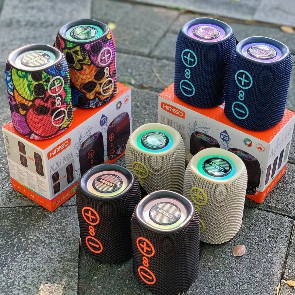 Portable 2-in-1 Split Speaker, Detachable Cylinder Bluetooth Speaker, Colorful Heavy Bass Speaker