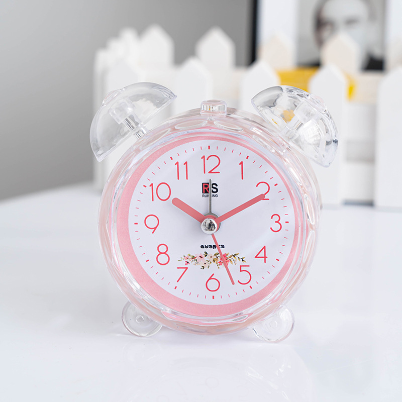 Simple plastic candy-colored basket bedside silent electronic alarm digital clock