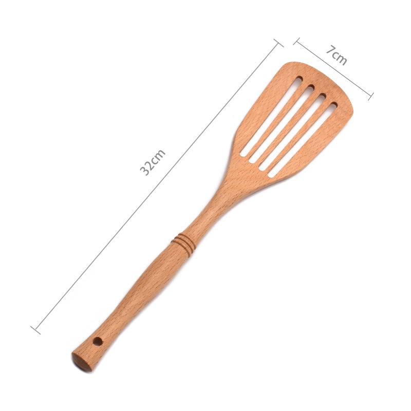 Non-stick pan wooden spatula, cooking spatula, hot pot spoon, wooden spatula set, beech wood kitchen tools, custom LOGO