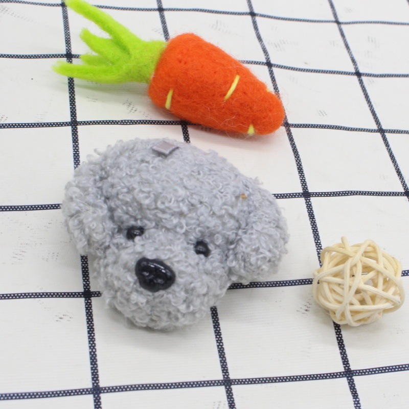 Cartoon Curly Dog Head Plush Decoration Gift Doll Plush Toy Dog Keychain Bag Charm