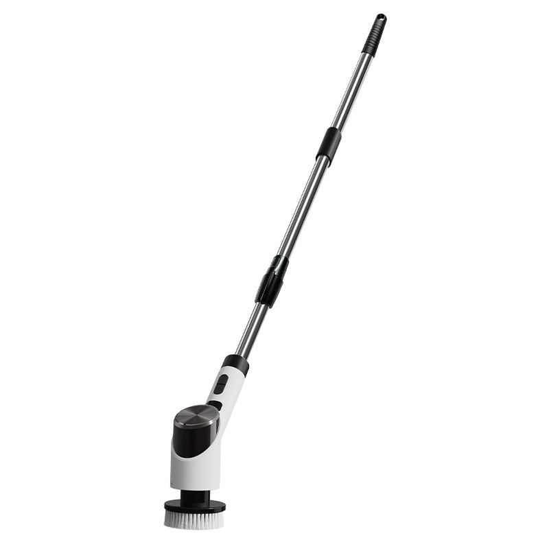 New Cleaning Brush Steel Wool Ball Multiple Brush Heads Long Handle Handheld Cleaning Kitchen Bathroom Electric Cleaning Brush