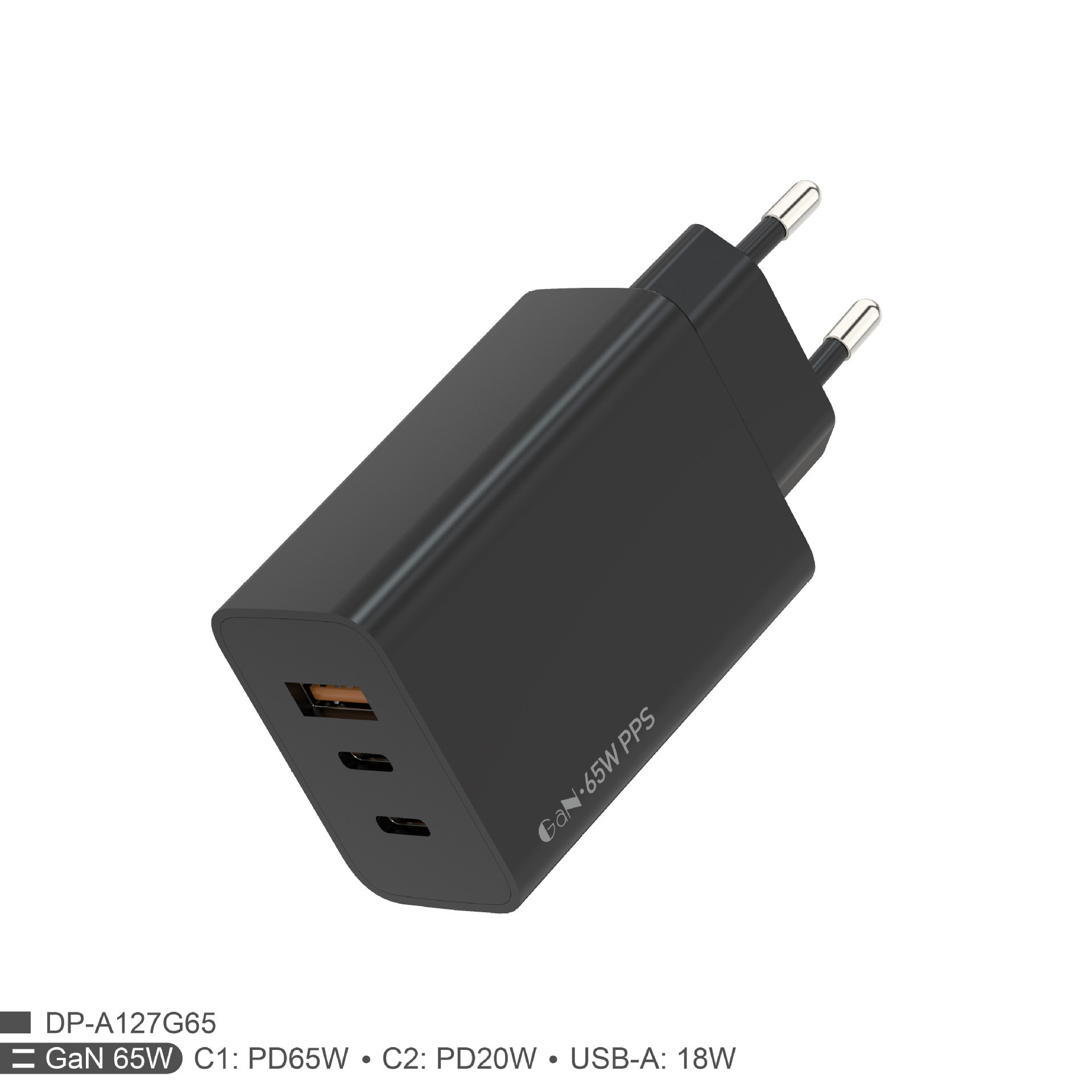 65W Charger 2C1A GaN Charging Head for Phone Laptop 2C1A Triple Port Fast Charger