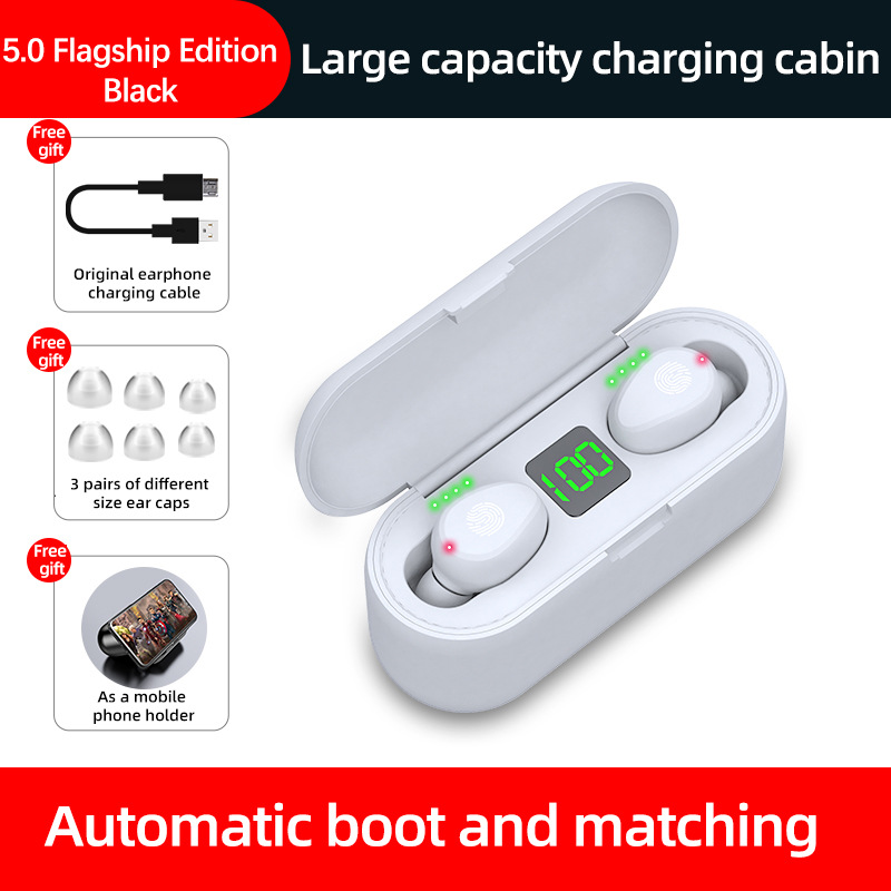 Strict selection F9 touch control Bluetooth earphone with battery display, in-ear HIFI sound quality noise reduction ultra-long battery life