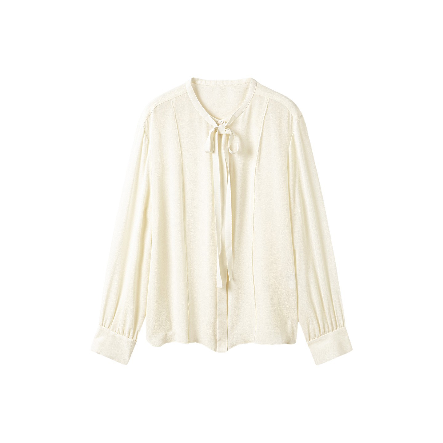 Spring New Heavyweight Silk Tie Blouse for Women Mulberry Silk Chanel Style Inner Wear Long Sleeve Commute Top