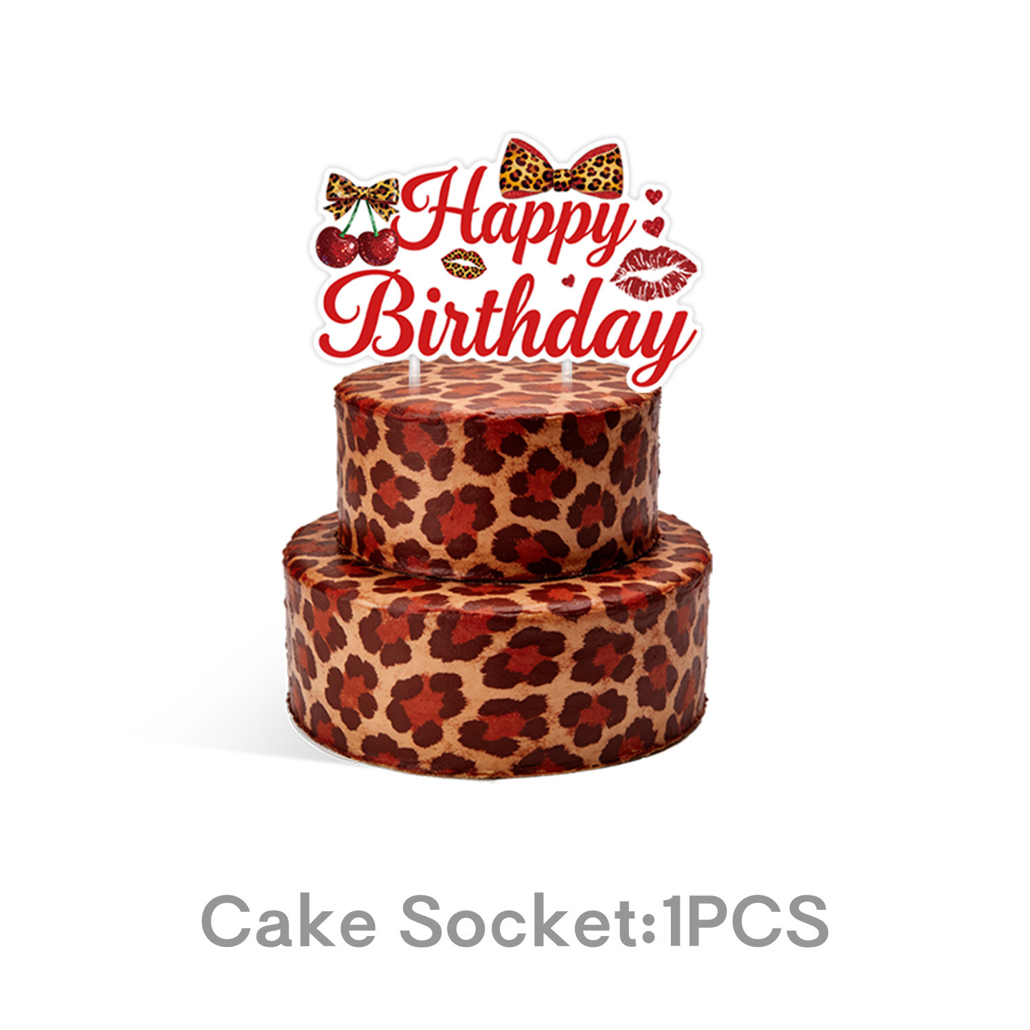 Bow Leopard Print Theme Party Tableware Disposable Paper Plate Paper Cup Tablecloth Bunting Flag Cake Decoration