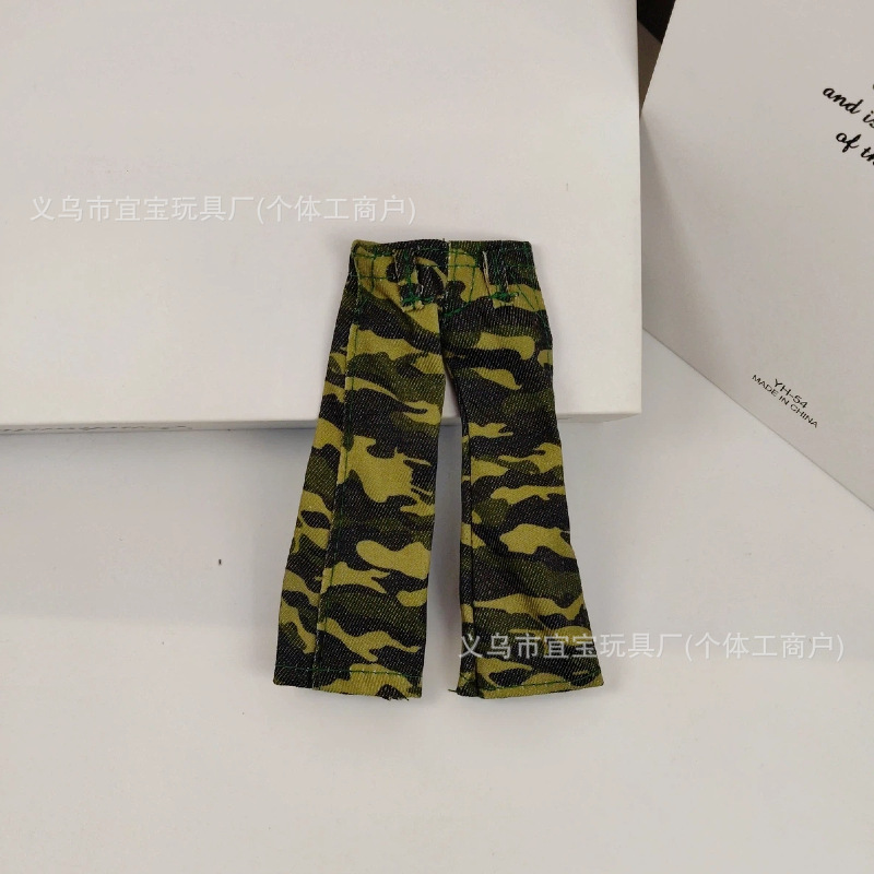 New Cute Long Leg KT Camouflage Blue Wide Leg Jeans [Doll Not Included] Backpack Pendant Accessory Decoration